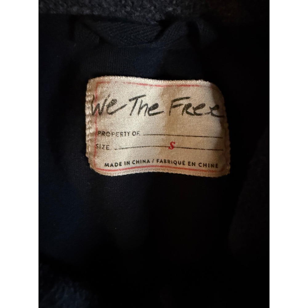 We The Free Free People Charcoal Gray Fleece Lace Up Hoodie Pullover Small - Picture 2 of 4